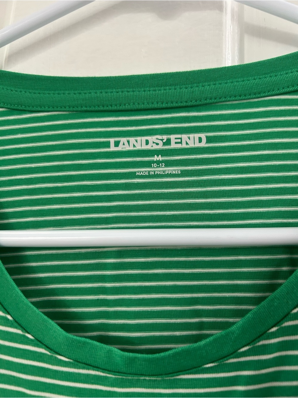 NWT Lands' End Tencel Soft Knit Green Striped Sleeveless Tank Top M - Picture 4 of 5